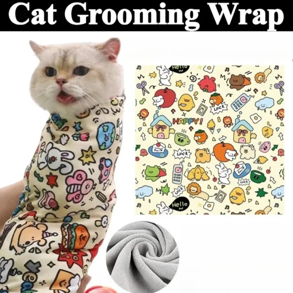 Cat Grooming Burrito Wrap