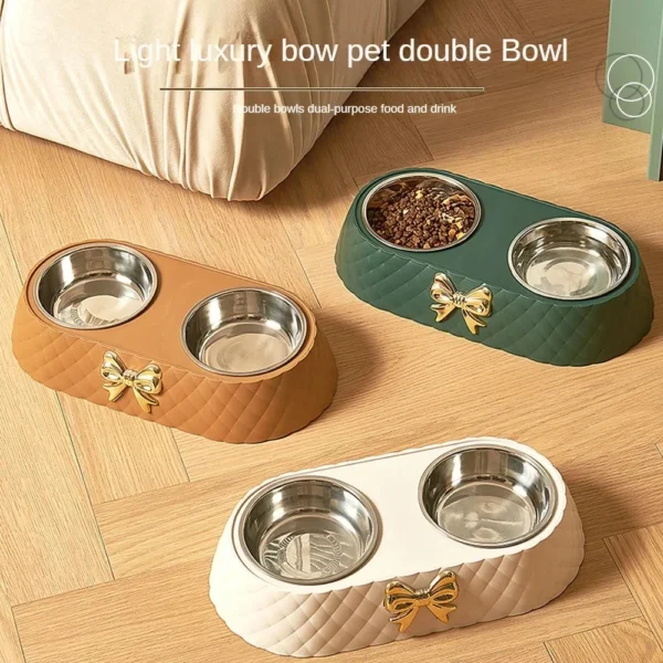 Double Bow Pet Bowl